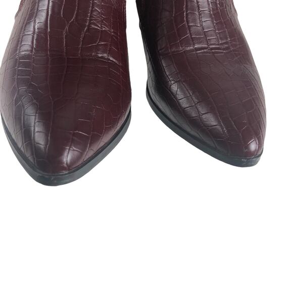 Bella-Vita Burgundy gold studded booties 8 - Picture 5 of 10